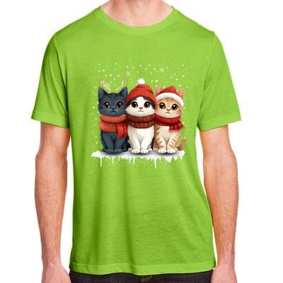 Cat Christmas Light Reindeer Santa Xmas Cat Lover Gift Adult ChromaSoft Performance T-Shirt