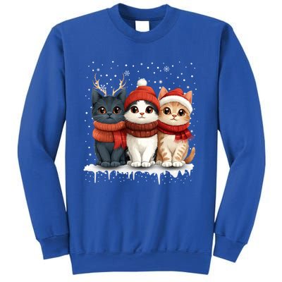 Cat Christmas Light Reindeer Santa Xmas Cat Lover Gift Sweatshirt