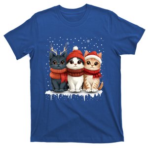 Cat Christmas Light Reindeer Santa Xmas Cat Lover Gift T-Shirt