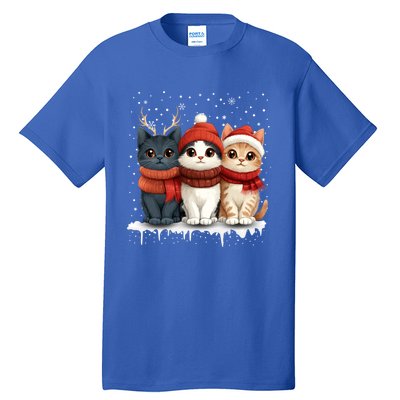 Cat Christmas Light Reindeer Santa Xmas Cat Lover Gift Tall T-Shirt