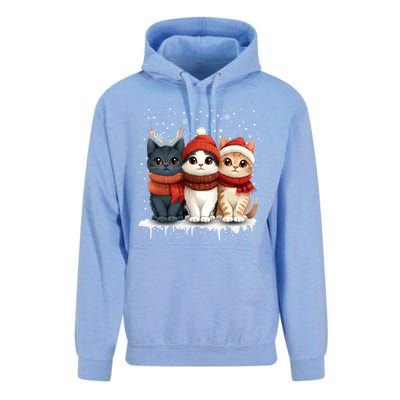 Cat Christmas Light Reindeer Santa Xmas Cat Lover Gift Unisex Surf Hoodie