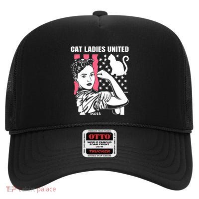 Childless Cat Lady For Cat Mom Women Cat Ladies High Crown Mesh Back Trucker Hat