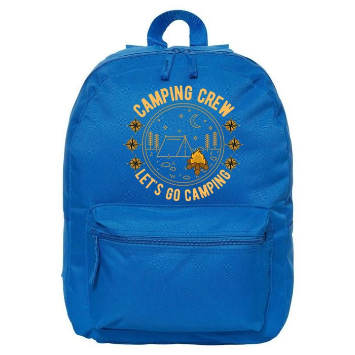 Camping Crew Let's Go Camping Vintage Camper Road Trip Meaningful Gift 16 in Basic Backpack