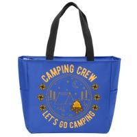 Camping Crew Let's Go Camping Vintage Camper Road Trip Meaningful Gift Zip Tote Bag