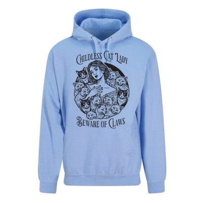 Childless Cat Lady Beware Of Claws Unisex Surf Hoodie