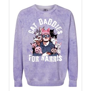 Childless Cat Lady Kamala Cat Dad Colorblast Crewneck Sweatshirt