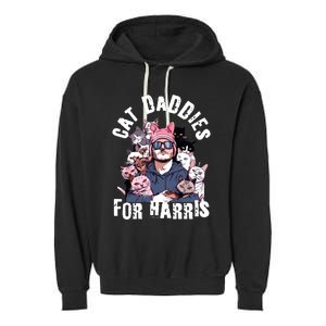 Childless Cat Lady Kamala Cat Dad Garment-Dyed Fleece Hoodie