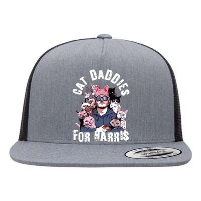 Childless Cat Lady Kamala Cat Dad Flat Bill Trucker Hat