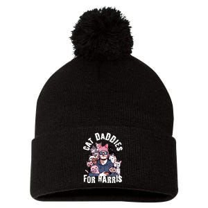 Childless Cat Lady Kamala Cat Dad Pom Pom 12in Knit Beanie