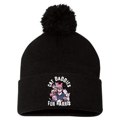 Childless Cat Lady Kamala Cat Dad Pom Pom 12in Knit Beanie