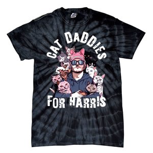 Childless Cat Lady Kamala Cat Dad Tie-Dye T-Shirt