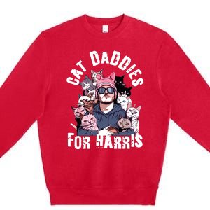 Childless Cat Lady Kamala Cat Dad Premium Crewneck Sweatshirt