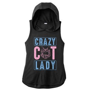 Crazy Cat Lady Ladies PosiCharge Tri-Blend Wicking Draft Hoodie Tank