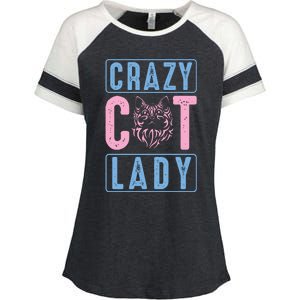 Crazy Cat Lady Enza Ladies Jersey Colorblock Tee