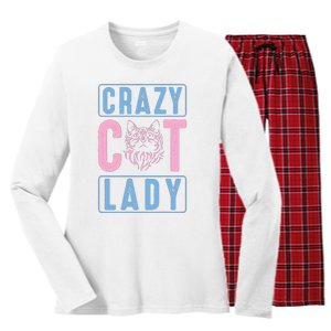 Crazy Cat Lady Women's Long Sleeve Flannel Pajama Set 