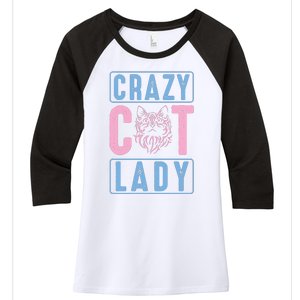 Crazy Cat Lady Women's Tri-Blend 3/4-Sleeve Raglan Shirt