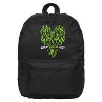 Crazy Cactus Lady Funny Desert Plant Succulents Lover Outfit 16 in Basic Backpack