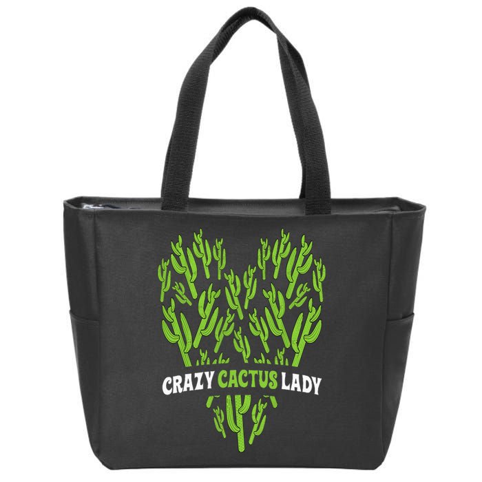 Crazy Cactus Lady Funny Desert Plant Succulents Lover Outfit Zip Tote Bag