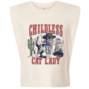 Childless Cat Lady Voting Kamala Harris 2024 Garment-Dyed Women's Muscle Tee