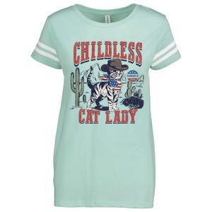 Childless Cat Lady Voting Kamala Harris 2024 Enza Ladies Jersey Football T-Shirt