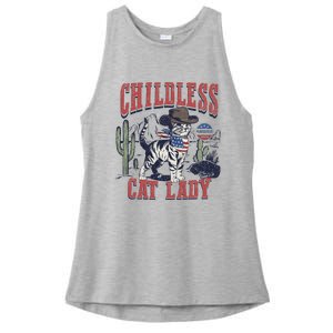 Childless Cat Lady Voting Kamala Harris 2024 Ladies PosiCharge Tri-Blend Wicking Tank