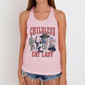 Childless Cat Lady Voting Kamala Harris 2024 Women's Knotted Racerback Tank