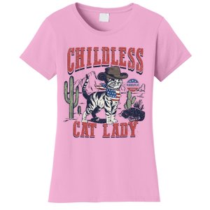 Childless Cat Lady Voting Kamala Harris 2024 Women's T-Shirt