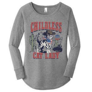 Childless Cat Lady Voting Kamala Harris 2024 Women's Perfect Tri Tunic Long Sleeve Shirt