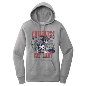 Childless Cat Lady Voting Kamala Harris 2024 Women's Pullover Hoodie