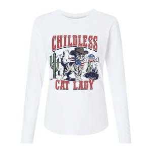 Childless Cat Lady Voting Kamala Harris 2024 Womens Cotton Relaxed Long Sleeve T-Shirt