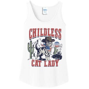 Childless Cat Lady Voting Kamala Harris 2024 Ladies Essential Tank