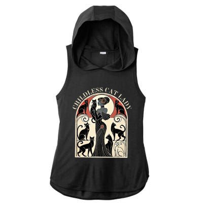 Childless Cat Ladies Cat Karma Retro Funny Ladies PosiCharge Tri-Blend Wicking Draft Hoodie Tank