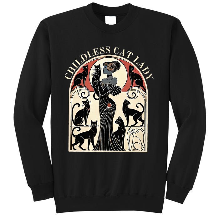 Childless Cat Ladies Cat Karma Retro Funny Sweatshirt