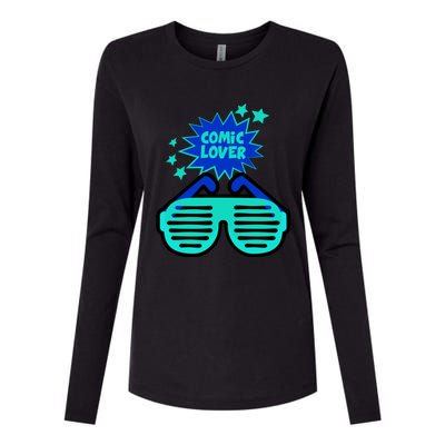 Cool Comic Lover Reading Glasses Comic Style Meaningful Gift Womens Cotton Relaxed Long Sleeve T-Shirt