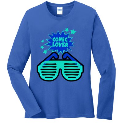 Cool Comic Lover Reading Glasses Comic Style Meaningful Gift Ladies Long Sleeve Shirt