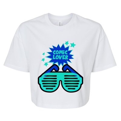 Cool Comic Lover Reading Glasses Comic Style Meaningful Gift Bella+Canvas Jersey Crop Tee