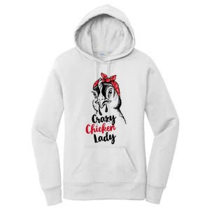 Crazy Chicken Lady + Funny Bandana Chicken Whisperer Gift Great Gift Women's Pullover Hoodie