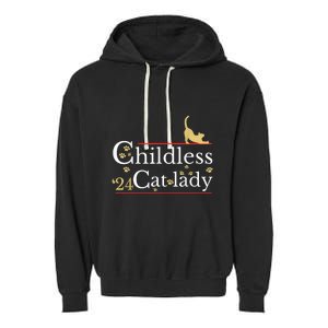 Childless Cat Lady For President Garment-Dyed Fleece Hoodie