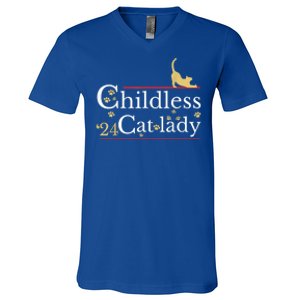 Childless Cat Lady For President V-Neck T-Shirt