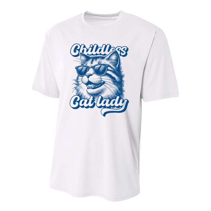 Childless Cat Lady Funny Cat Lover Youth Performance Sprint T-Shirt