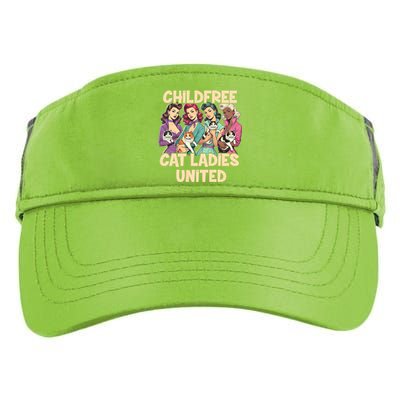 Childfree Cat Lady For Cat Mom Women Cat Ladies Adult Drive Performance Visor