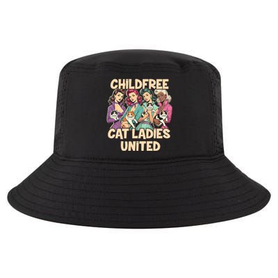 Childfree Cat Lady For Cat Mom Women Cat Ladies Cool Comfort Performance Bucket Hat