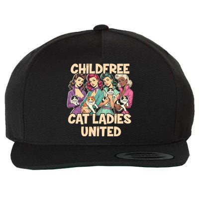 Childfree Cat Lady For Cat Mom Women Cat Ladies Wool Snapback Cap