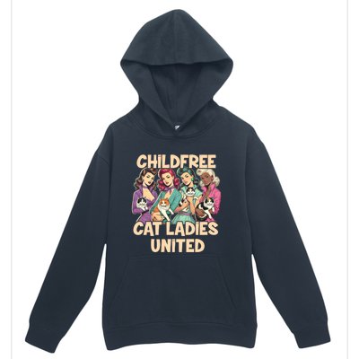 Childfree Cat Lady For Cat Mom Women Cat Ladies Urban Pullover Hoodie