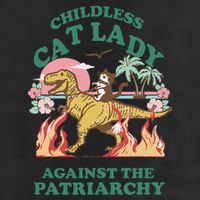 Childless Cat Lady Against The Patriarchy Cat Riding Dino Gift 11oz C Handle Ceramic Mug