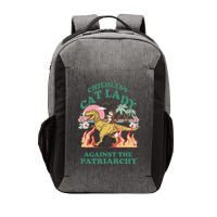 Childless Cat Lady Against The Patriarchy Cat Riding Dino Gift Vector Backpack