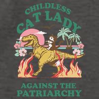 Childless Cat Lady Against The Patriarchy Cat Riding Dino Gift Vector Backpack