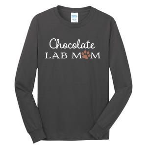 Cute Chocolate Lab Mom Gift For Lovers Tall Long Sleeve T-Shirt