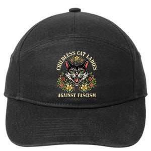 Childless Cat Ladies Against Fascism 7-Panel Snapback Hat