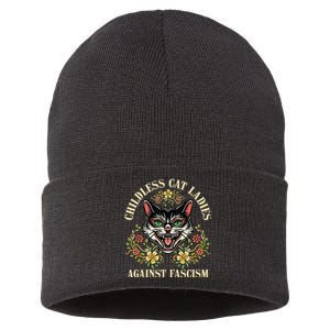 Childless Cat Ladies Against Fascism Sustainable Knit Beanie